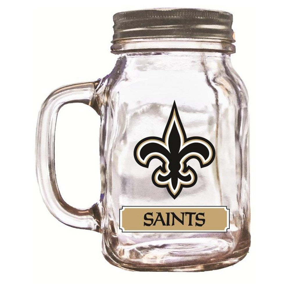 Duckhouse 16 Ounce Mason Jar - New Orleans Saints