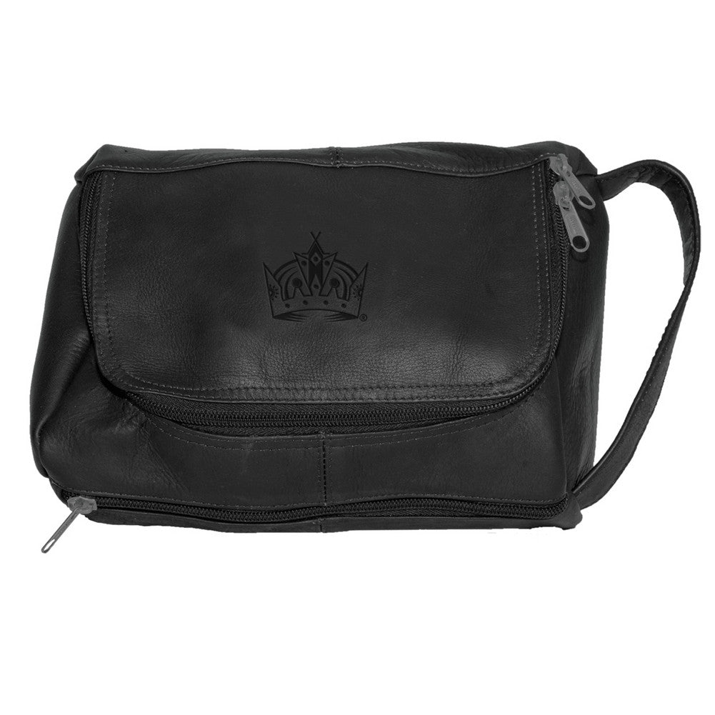 Pangea Black Leather Deluxe Shaving Kit - Los Angeles Kings