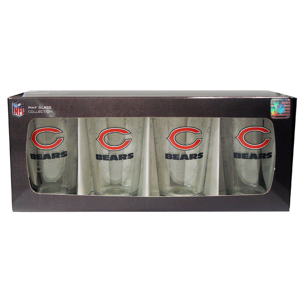 4 Pack Pint Glass Nfl - Chicago Bears