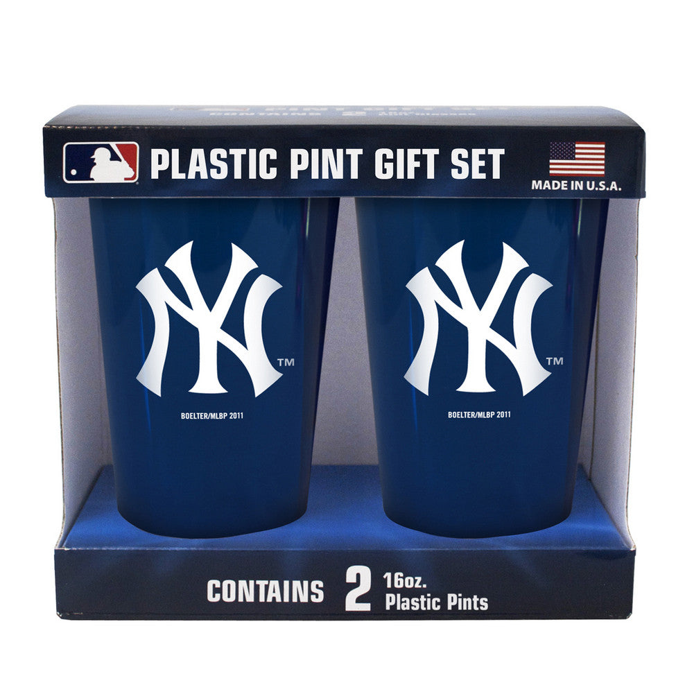 Boelter Brand Plastic 16 Ounce Pint Cups (pack Of 2) - New York Yankees