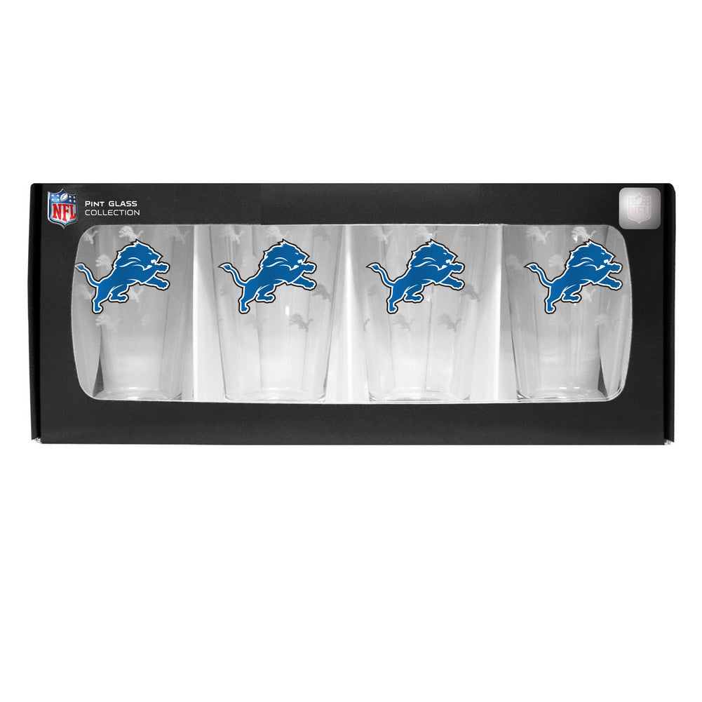 4 Pack Pint Glass Nfl - Detroit Lions