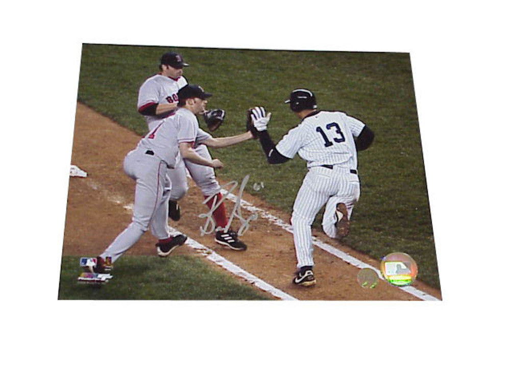 Autographed Bronson Arroyo 8x10 Photo "alcs With Arod" (mlb Authenicated)