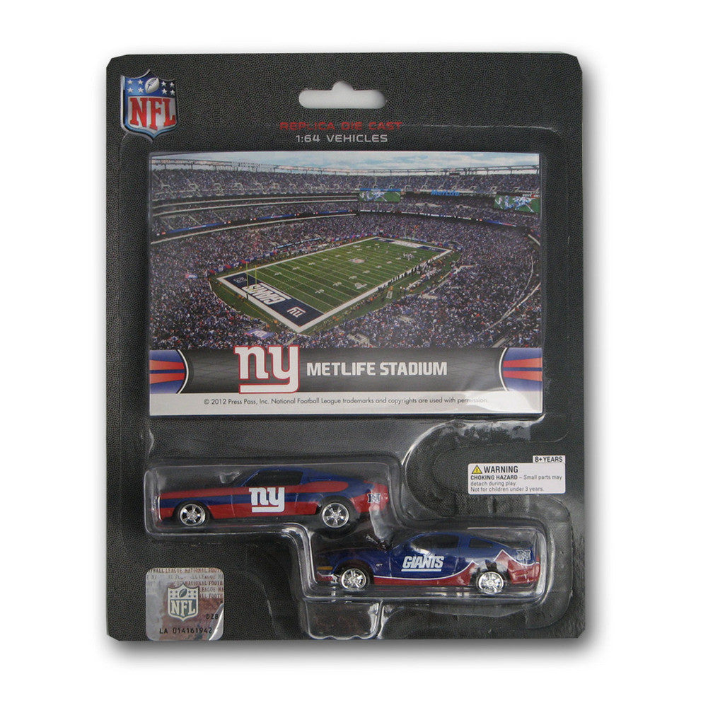 Ford Mustang And Dodge Charger 1:64 Scale Diecast Cars - New York Giants