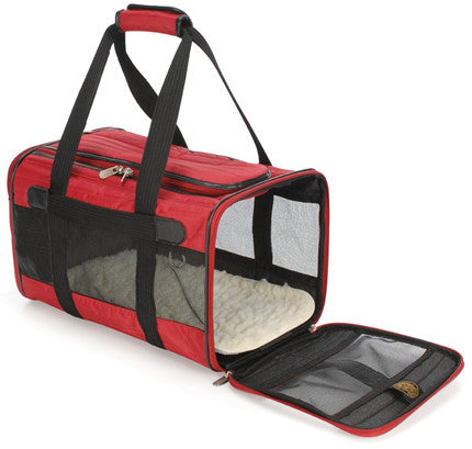 Sherpa 55233 Original Deluxe Pet Carrier Red/black (medium) - Ships Free To Usa & Canada