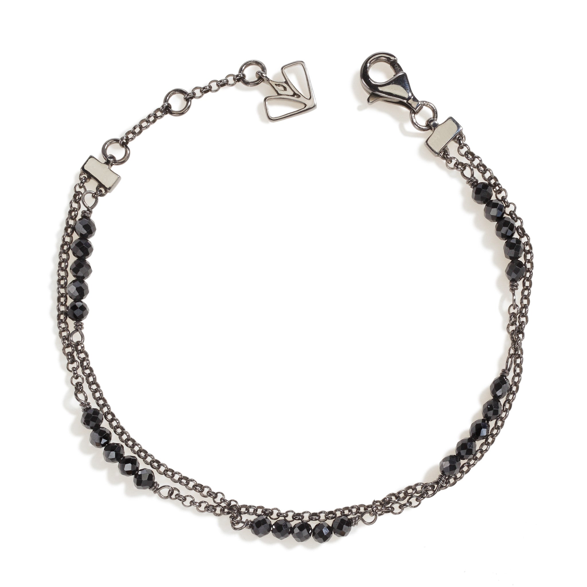 Dualitas Wildflower - Black Spinel & Gunmetal Hollyhock Bracelet