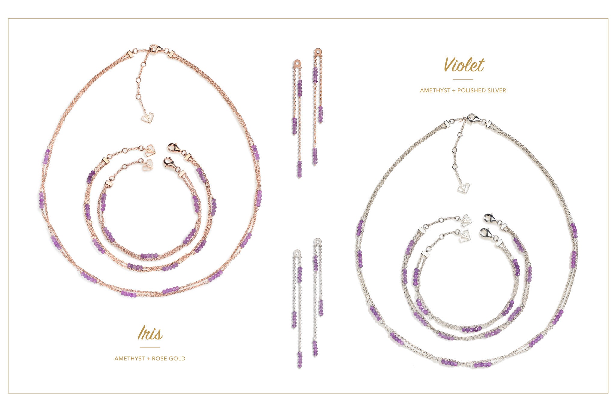 Iris - Amethyst Rose Gold Anklet