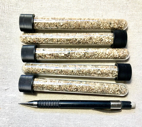 sand - large-grained quartz dune sand from Monastery Beach, Carmel Bay,  California - set of 5 tubes - Geological Specimen Supply