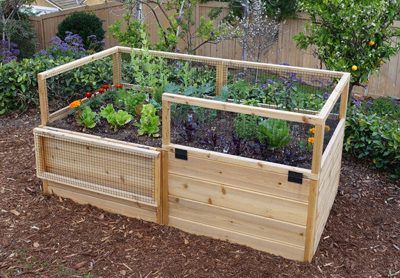 Olt Raised Cedar Garden Bed 6 X3 With Trellis Lid Option World