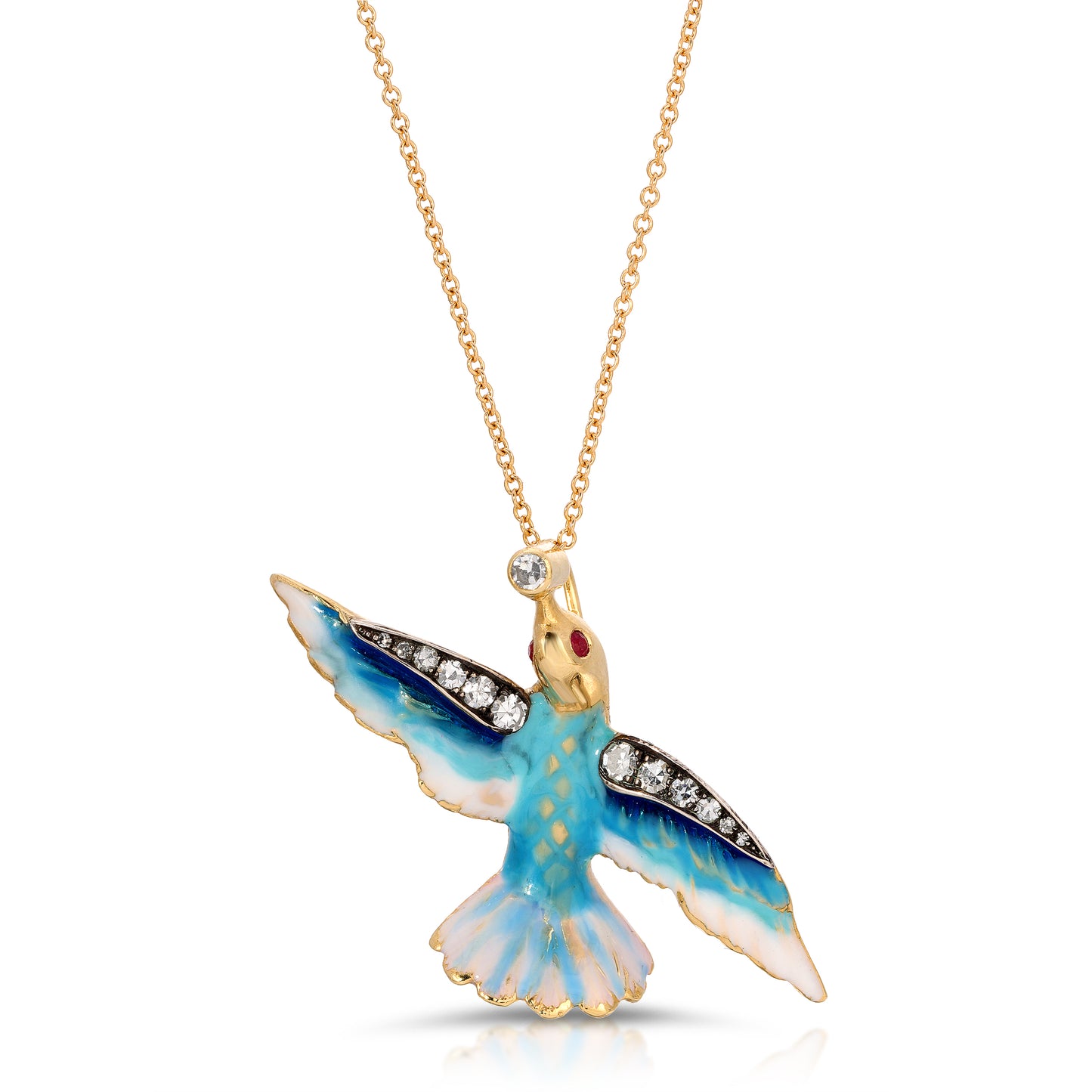 Bird Diamond Pendant / Bird Diamond Necklace / Bird Charm Gold – lordjewelry