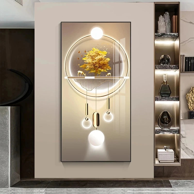 Ring of Life Auspicious Wall Art Fine Art Canvas Prints - Modern Abstract Art For Entranceway Foyer Reception Room Art For Contemporary Interiors