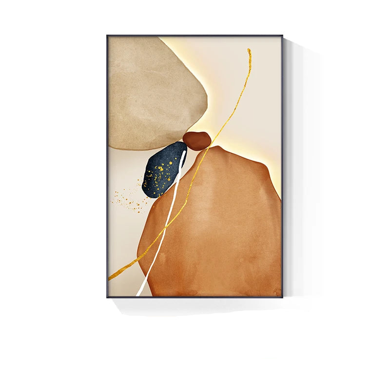 Modern Geomorphic Abstract Nordic Wall Art Fine Art Canvas Prints - Modern Art For Living Room Dining Room Art For Contemporary Home Office Interiors