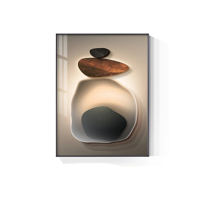 Black Zen Stones Abstract  Modern Aesthetics Wall Art Fine Art Canvas Prints - Modern Art For Living Room Dining Room Art For Contemporary Home Office Interiors