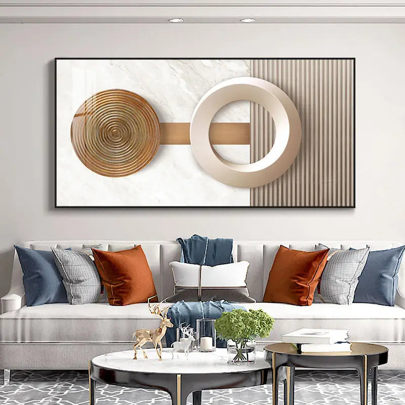 Abstract Celestial Geometry Wall Art Fine Art Canvas Prints - Modern Aesthetics Canvas Artworks For Living Room Dining Room Art For Modern Apartment Living Room