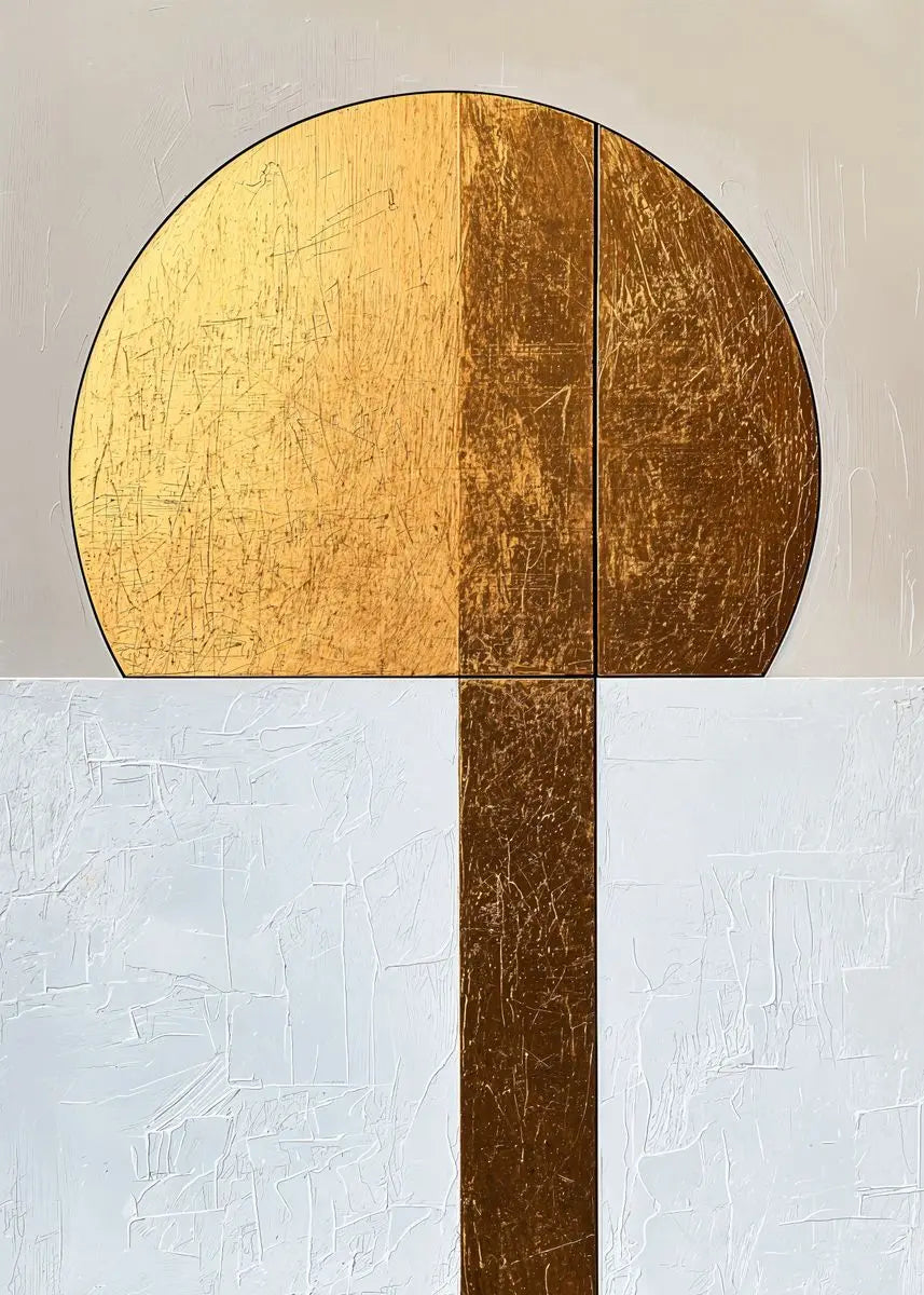 Modern Abstract Black Golden Geometric Wall Art Fine Art Canvas Prints - Modern Art For Contemporary Apartment Living Room Dining Room Bedroom Art Decor