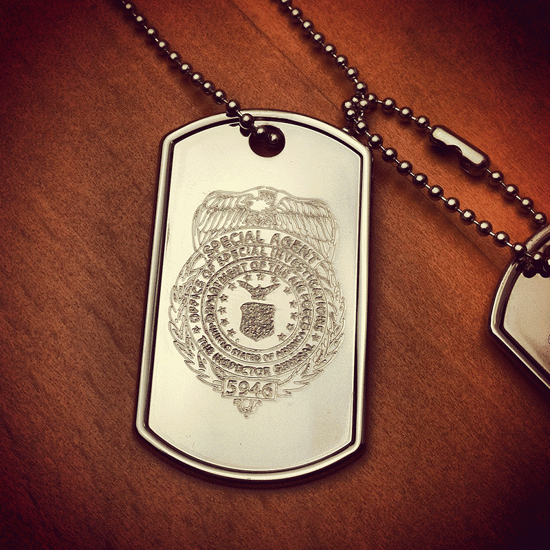 View Men's Dog Tag Necklace Engraving Gallery