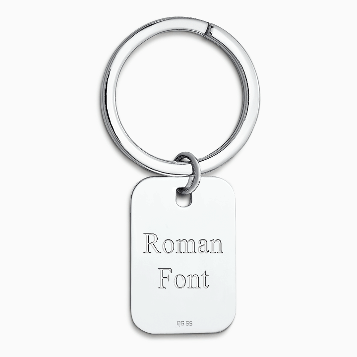 Personalized Sterling Silver Rectangle Frame Photo Key Chain - KCSL240832 - Text Engraving Fonts