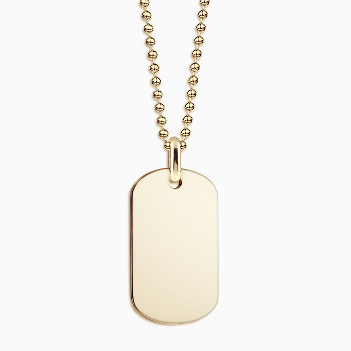 Large Engravable Photo Dog Tag Pendant in 14K White, Yellow or Rose Gold (1  Image and 4 Lines) | Zales Outlet