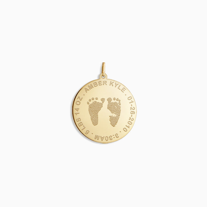 Personalized Baby Foot Keychain Pendant with Name in 14K Gold