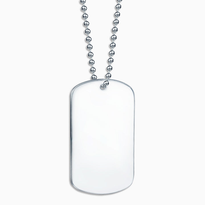 Engravable Men's Stainless Steel Dog Tag Slider Necklace