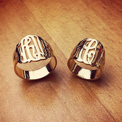 Cutout Monogram Ring