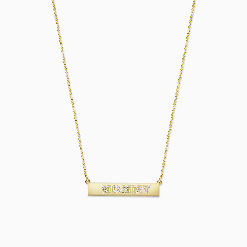 14k gold horizontal bar necklace