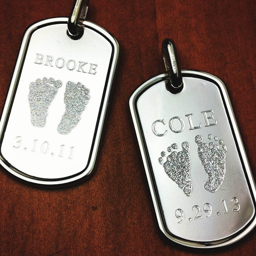 men's photo engraved dog tags