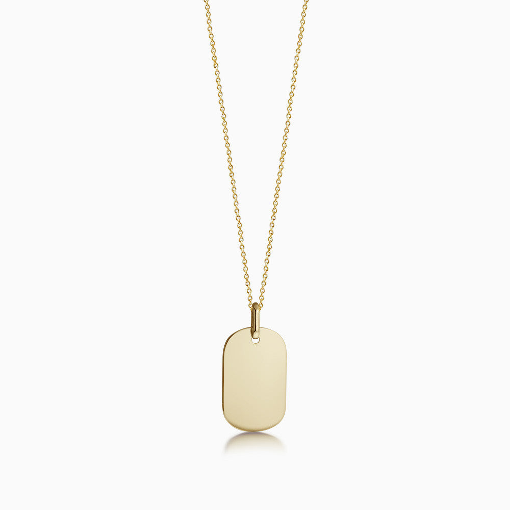 14k dog tag pendant