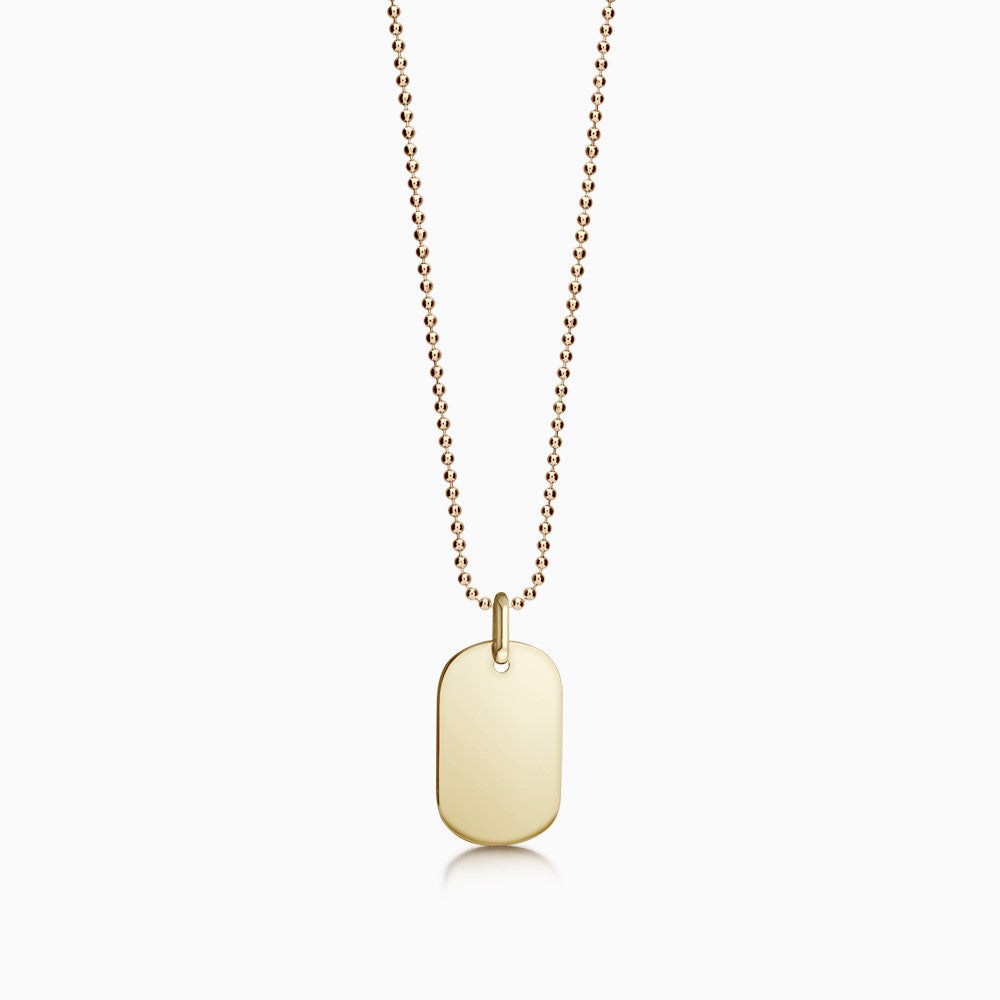 14k dog tag pendant