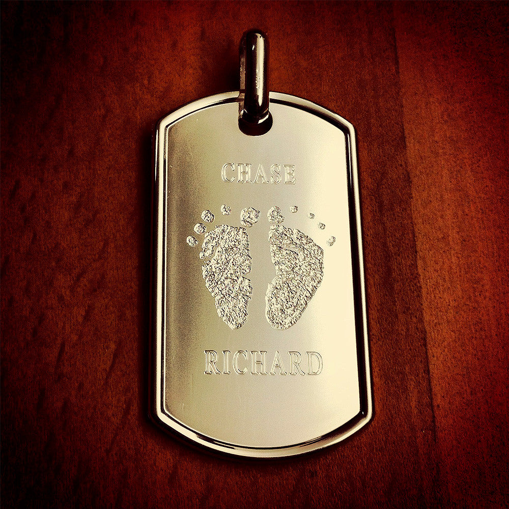 men's photo engraved dog tags