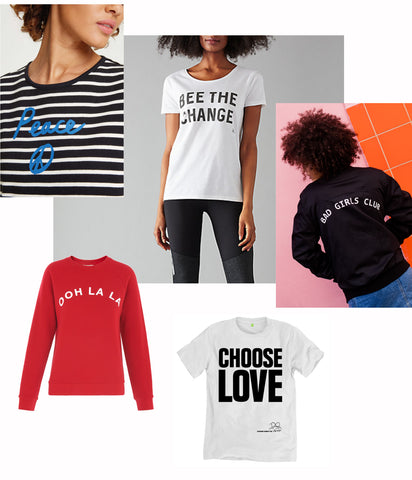 My favourite slogan tees available from the high street