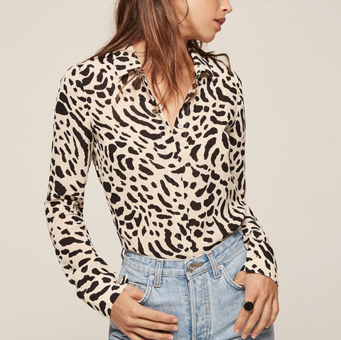 Printed sustainable shirt by Reformation