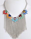 Chain Fringe Multicolor Necklace - Jezzelle