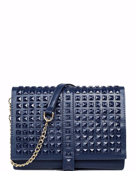 large navy clutch bag