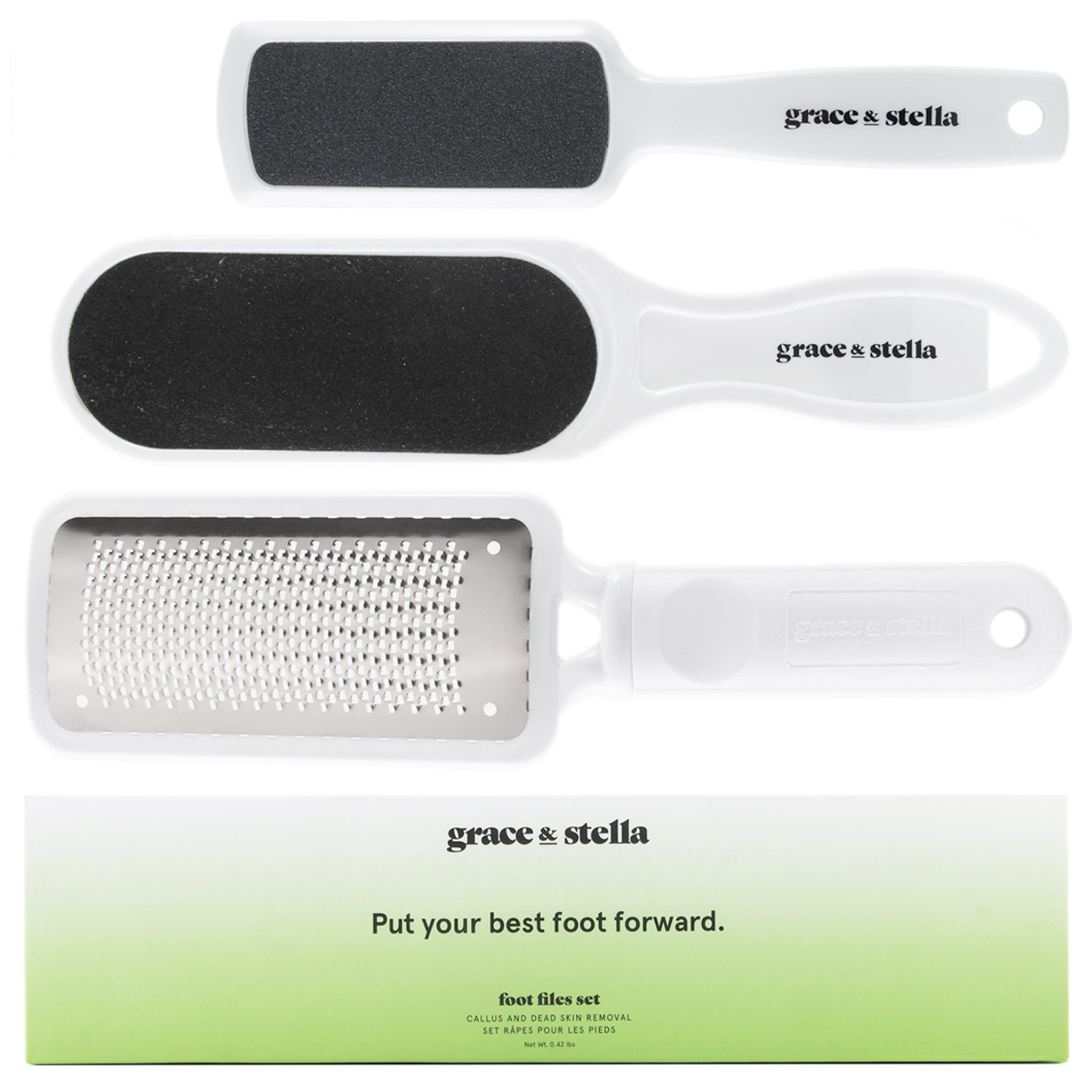 pedicure foot files set by grace & stella