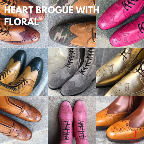 Celeris toes Heart brogue with floral