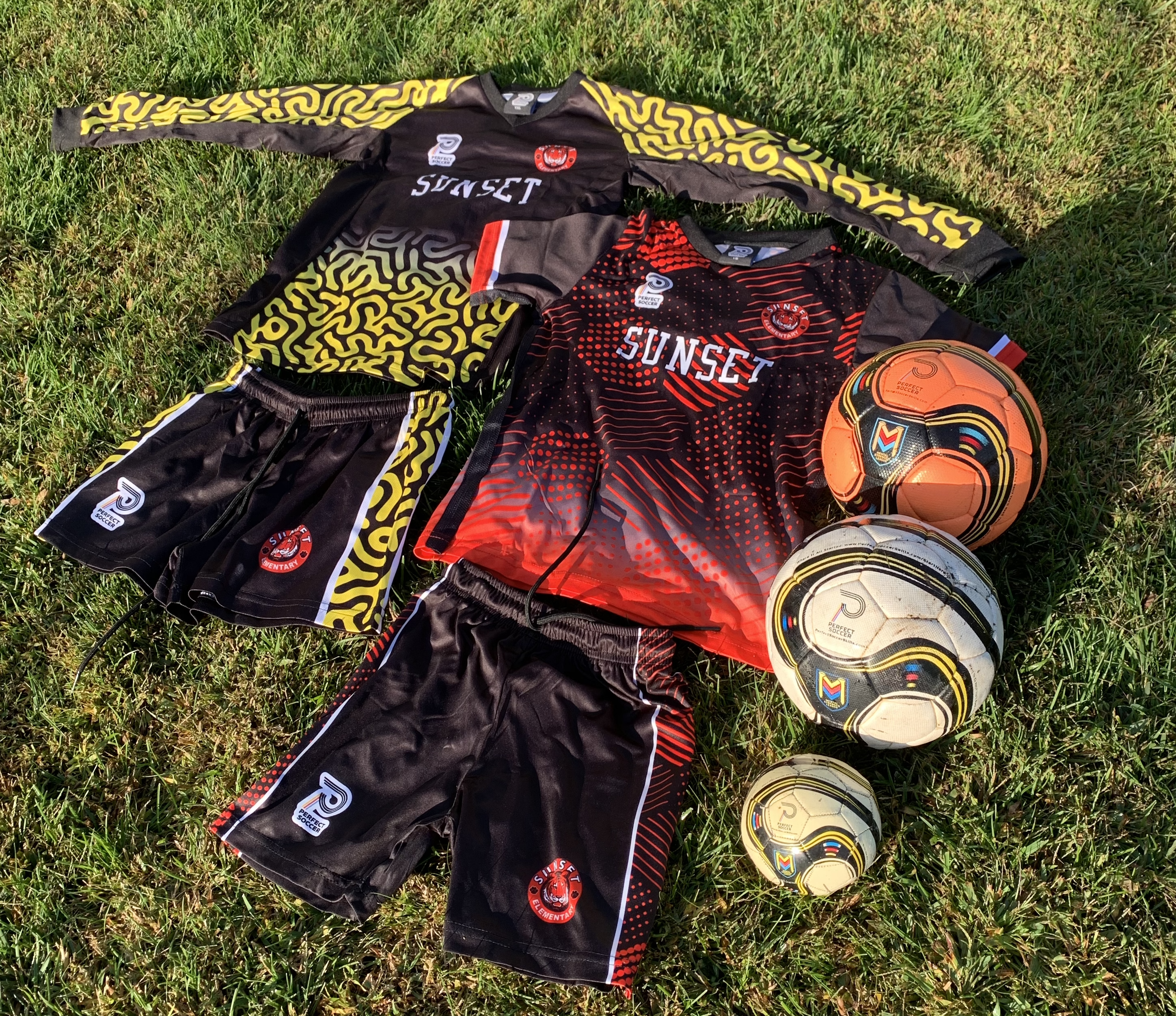 Sunset Elementary Custom Perfect Soccer Jerseys + Perfect Soccer Balls