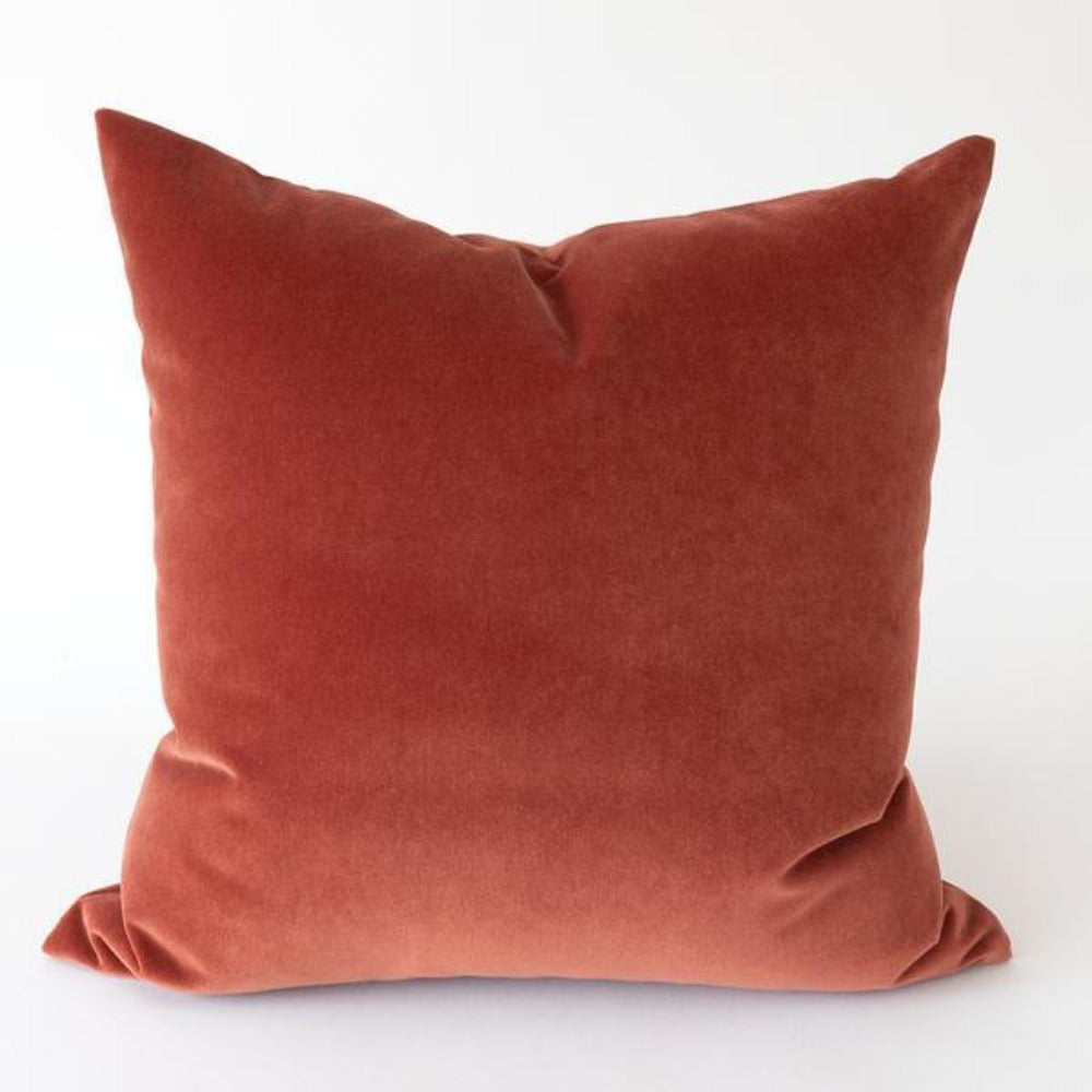 orange velvet pillow