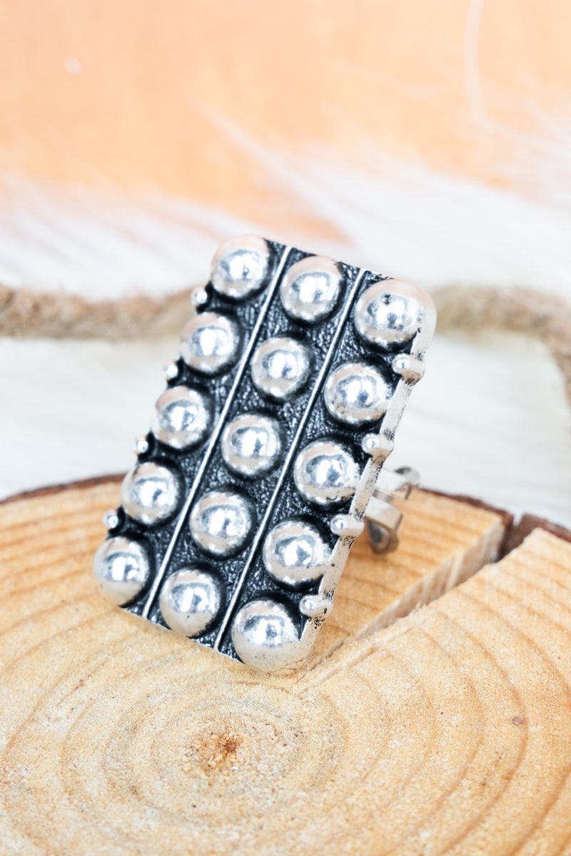 Coyote Trail Silvertone Stretch Ring