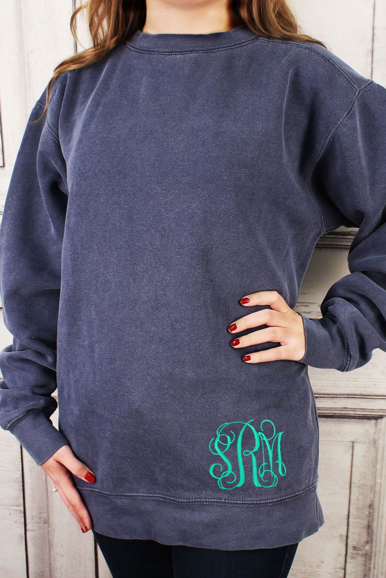 comfort colors monogrammed sweatshirt