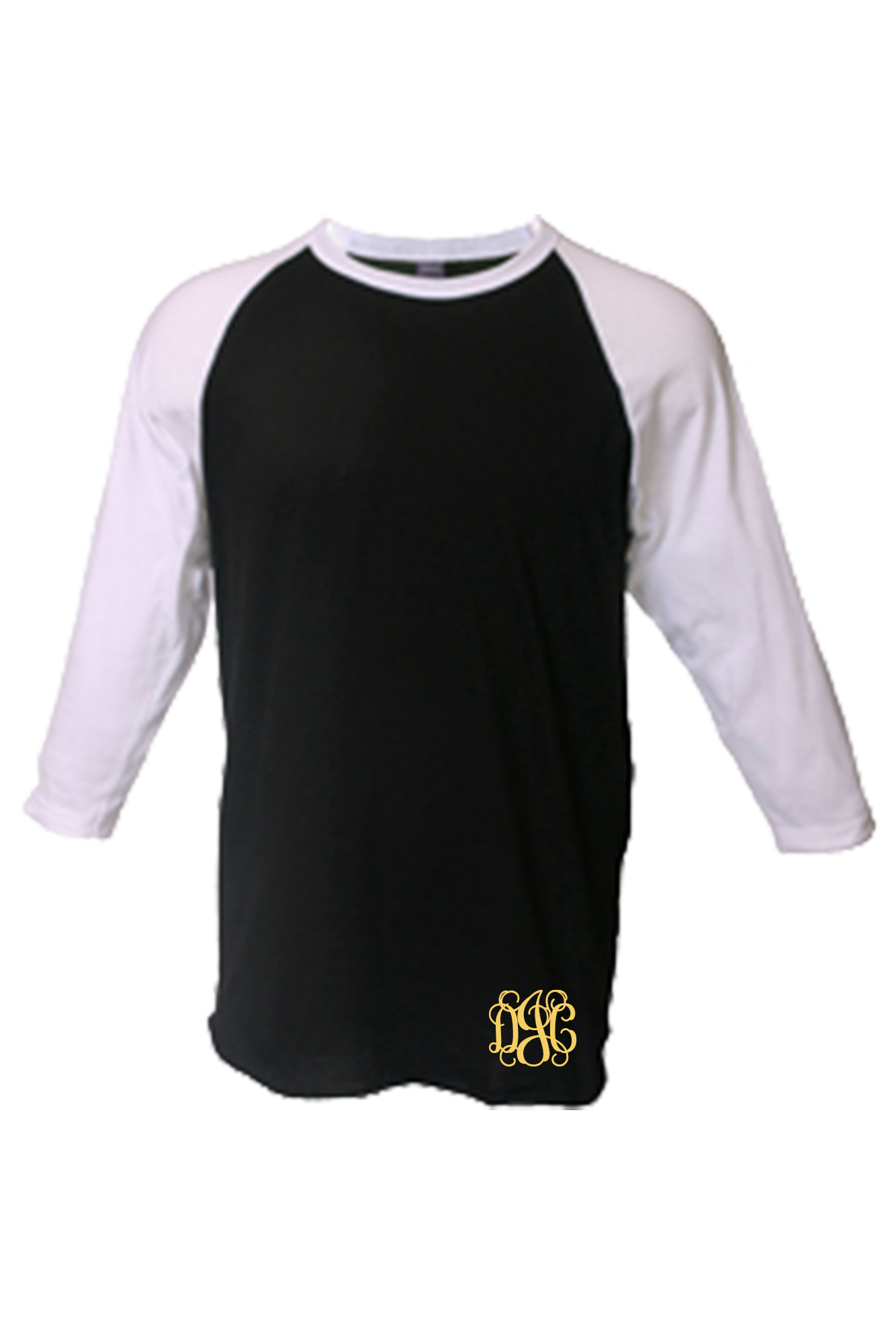 black and white raglan tee