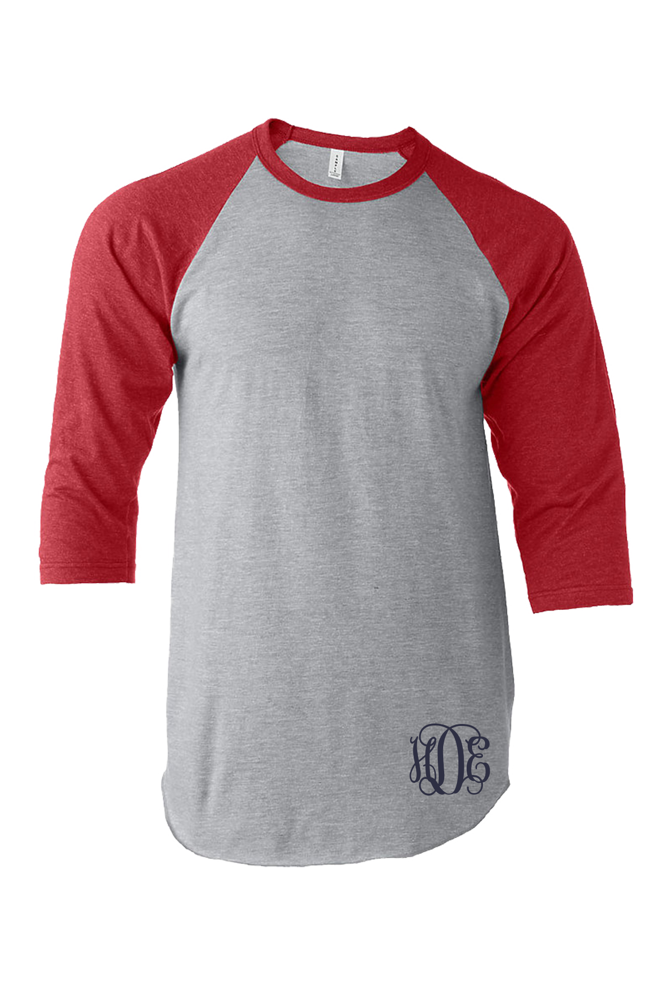 red raglan tee