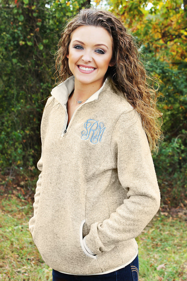 Women's Charles River Heathered Fleece Pullover, Oatmeal Heather #5312 ...