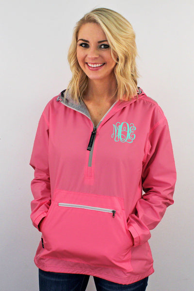 Charles River Women's Chatham Anorak Solid Pullover, Neon Pink #5809 | eWAM