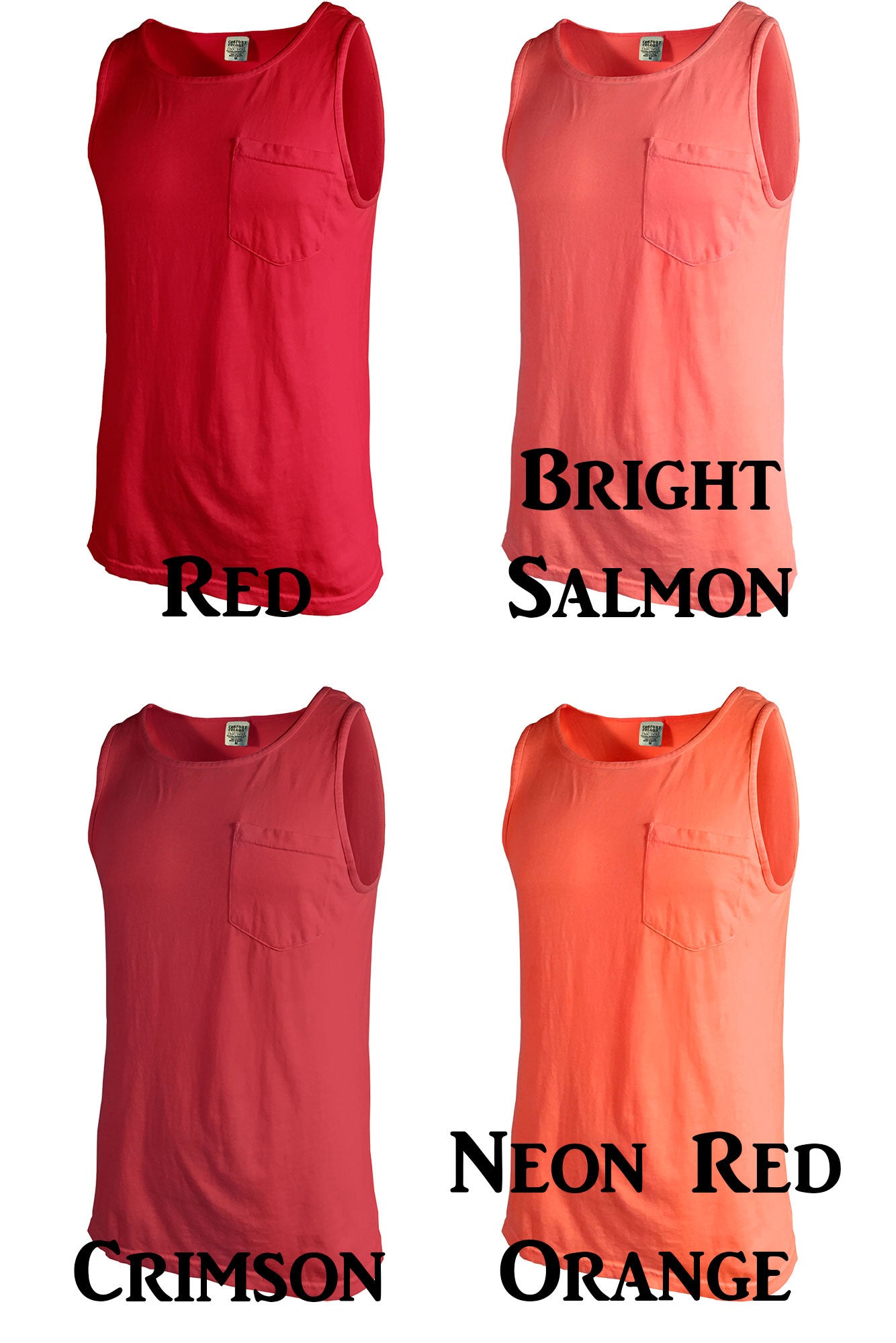 neon red orange comfort colors