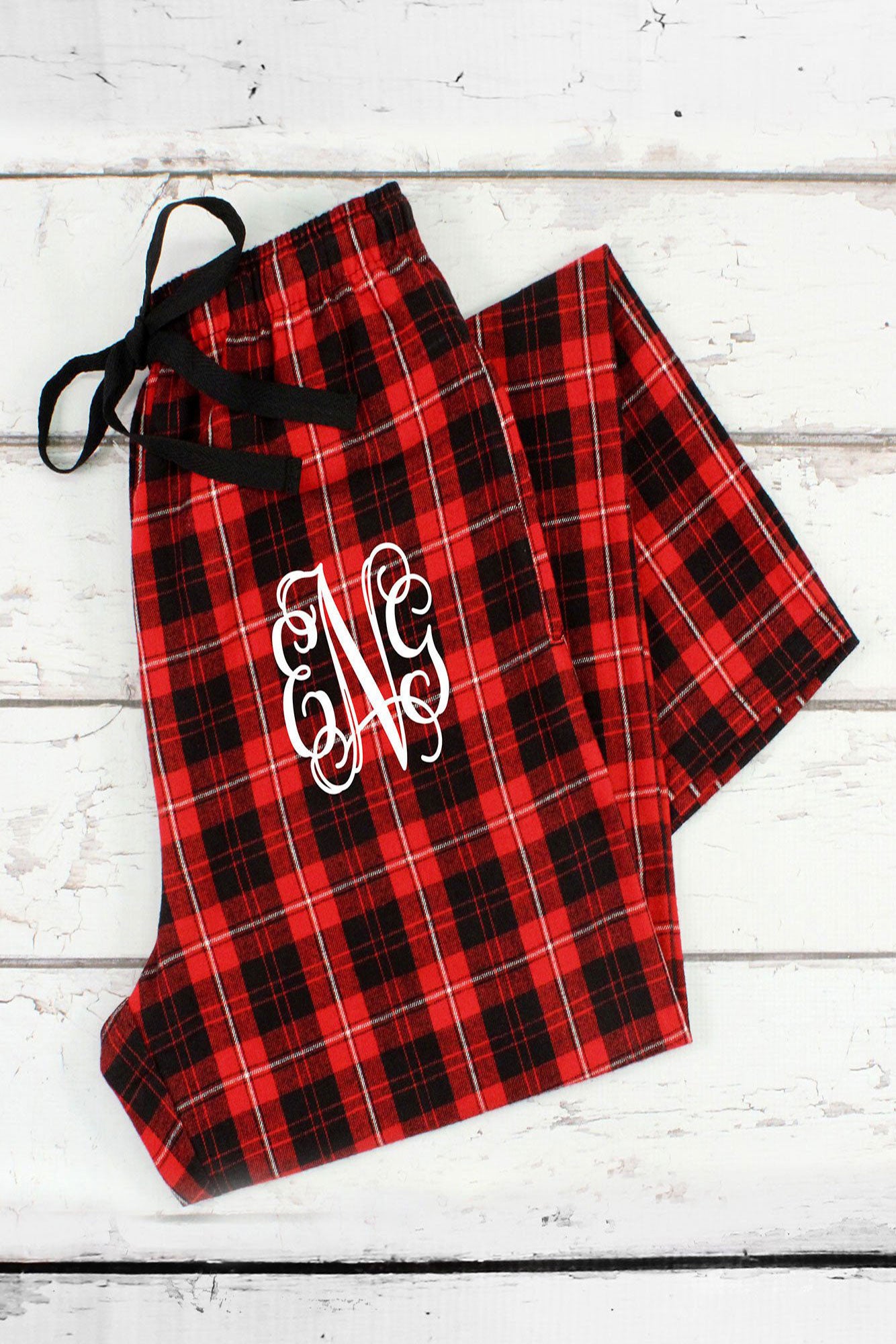 red black flannel pajama pants