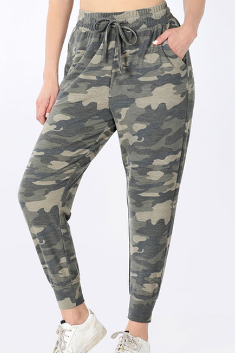 plus size camouflage joggers