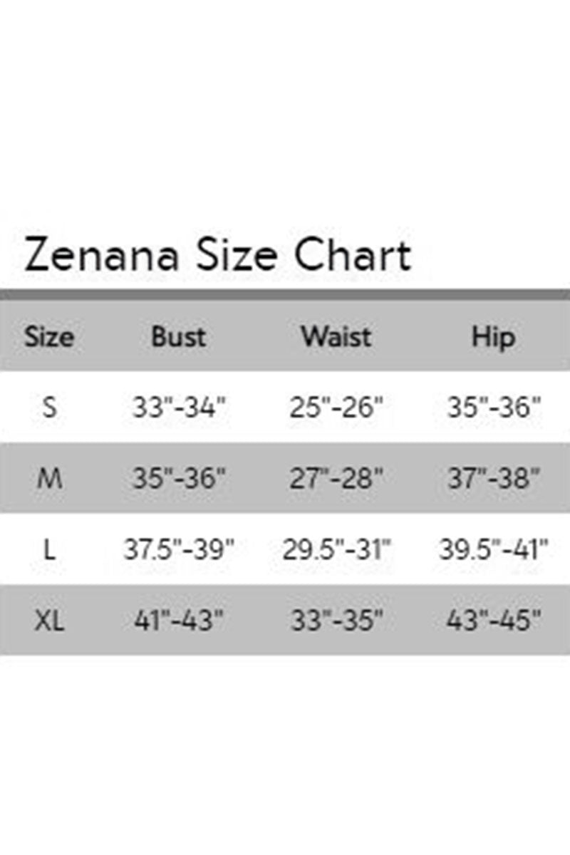 Zenana Size Chart