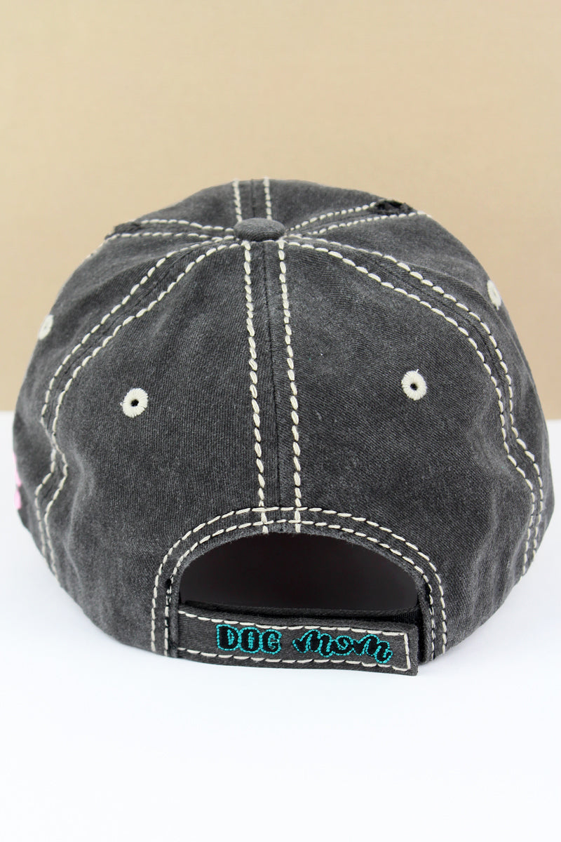black dog baseball cap