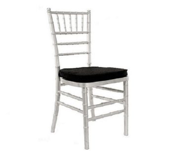 black chair with white cushion