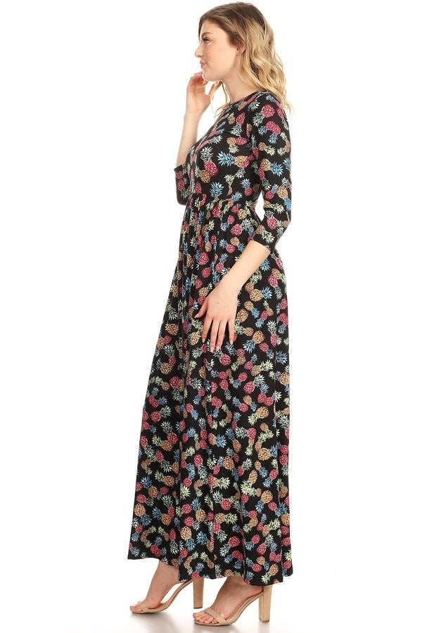 pineapple maxi dress